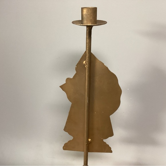 Vintage Farmhouse Old World Rustic Santa Themed Taper Candle Holder - Tall - Picture 5 of 10